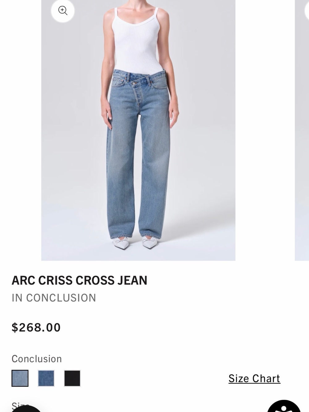 Agolde Blue Wide-Leg Arc Criss Cross Jeans